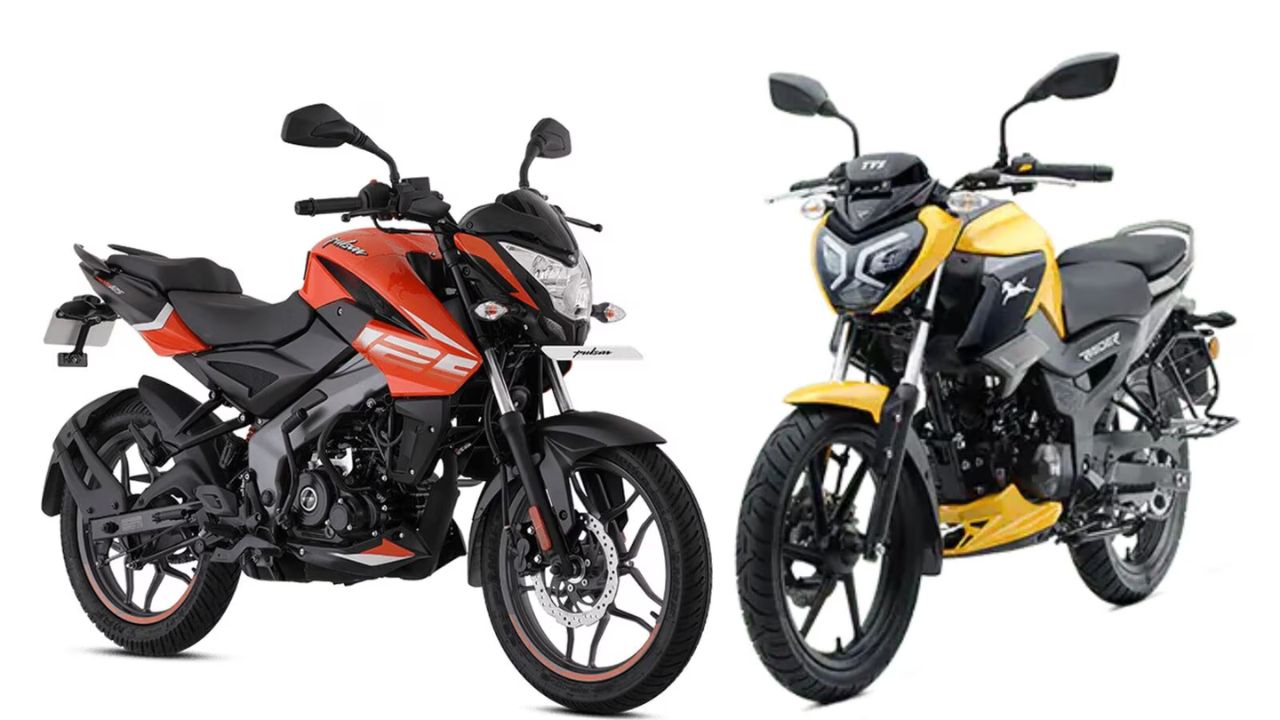 2. Engine and Performance

Bajaj Pulsar NS125
Engine: 124.45cc, single-cylinder, air-cooled, DTS-i engine
Power: 11.99PS @ 8,500rpm
Torque: 11Nm @ 7,000rpm
Gearbox: 5-speed
Top speed: Around 110 km/h
The engine of Pulsar NS125 is equipped with DTS-i technology, which gives it better mileage and smooth performance. Its high speed and sporty riding style make it a great choice for the youth.

TVS Raider 125
Engine: 124.8cc, single-cylinder, air-oil-cooled engine
Power: 11.38PS @ 7,500rpm
Torque: 11.2Nm @ 6,000rpm
Gearbox: 5-speed
Top speed: Around 100 km/h
The TVS Raider 125 gets a high-tech engine, which offers better torque and mileage. It gets eco and power modes, allowing the rider to choose the riding style according to their needs.

Which is better?
In terms of performance, the Bajaj Pulsar NS125 has a higher top speed and gives a more sporty feel. But the TVS Raider 125 has slightly more torque and its power delivery is smoother, making it perform better on city roads.